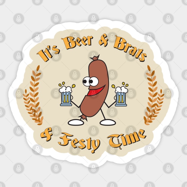 It's Beer & Brats & Festy Time! Sticker by Karlie Designs